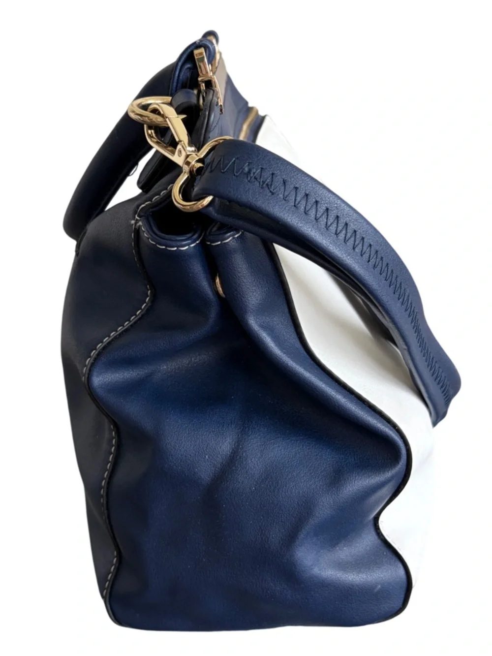 CATHERINE MALANDRINO Structured Handbag Satchel Bag Colorblock Crossbody Purse - Picture 5 of 16